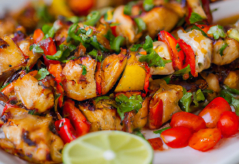 Spicy Lime Chicken Skewers & Rice