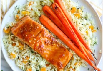 Teriyaki Salmon & Almond Rice